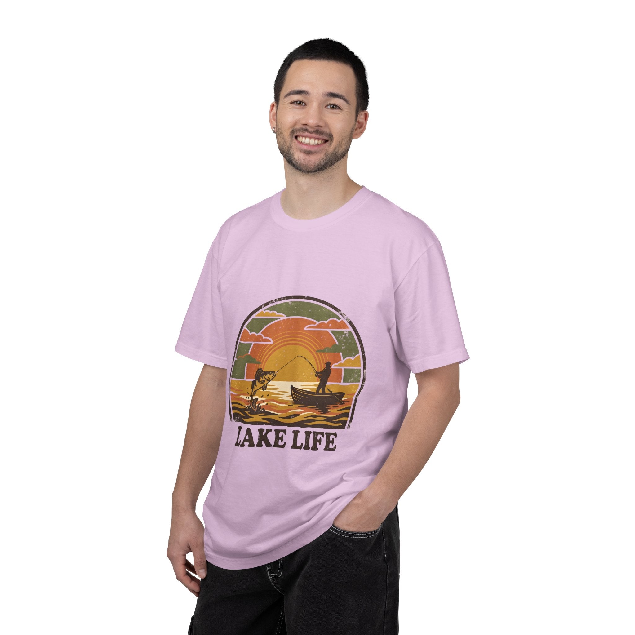 Lake Life T-Shirt — Retro Sunset Fishing Graphic Tee
