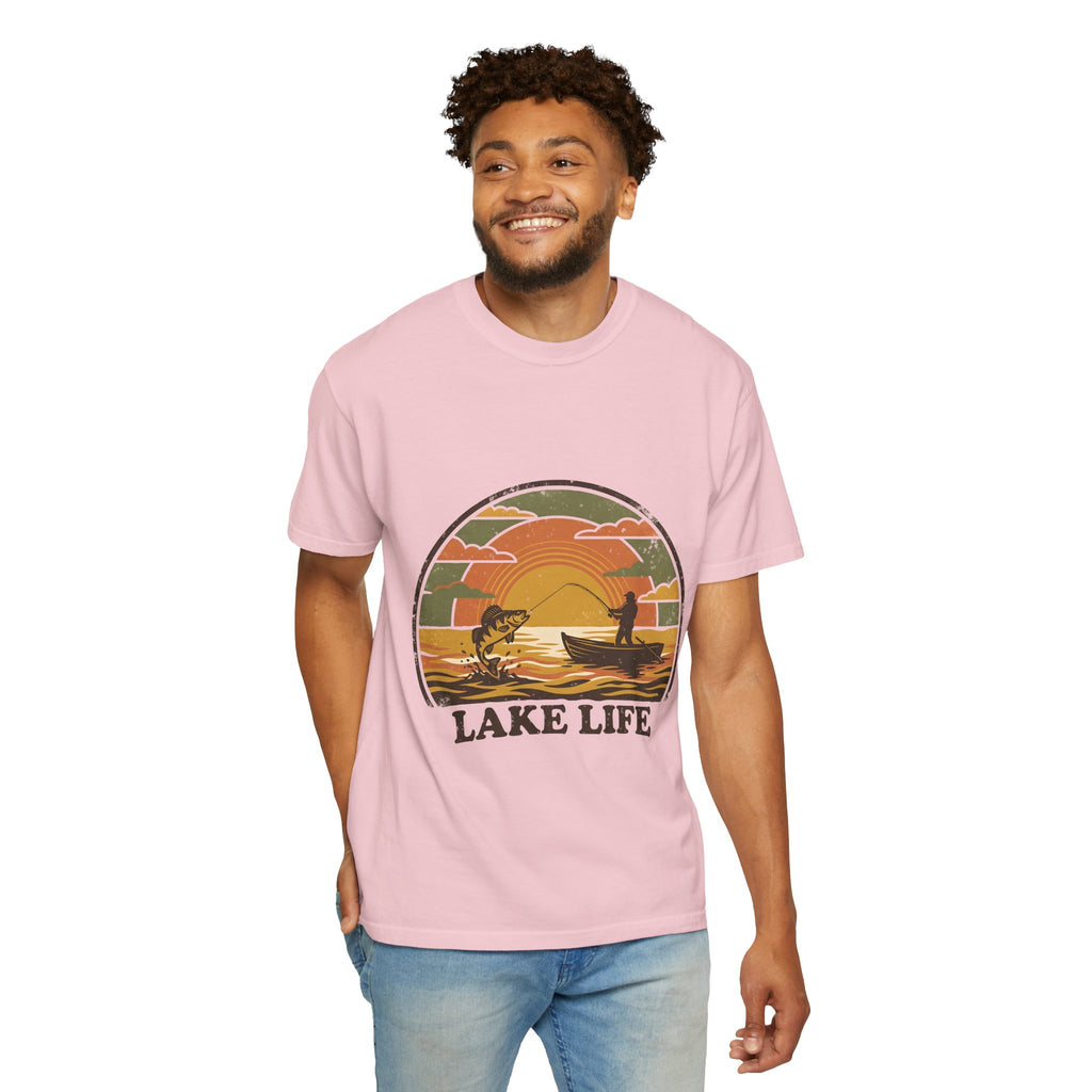 Lake Life T-Shirt — Retro Sunset Fishing Graphic Tee