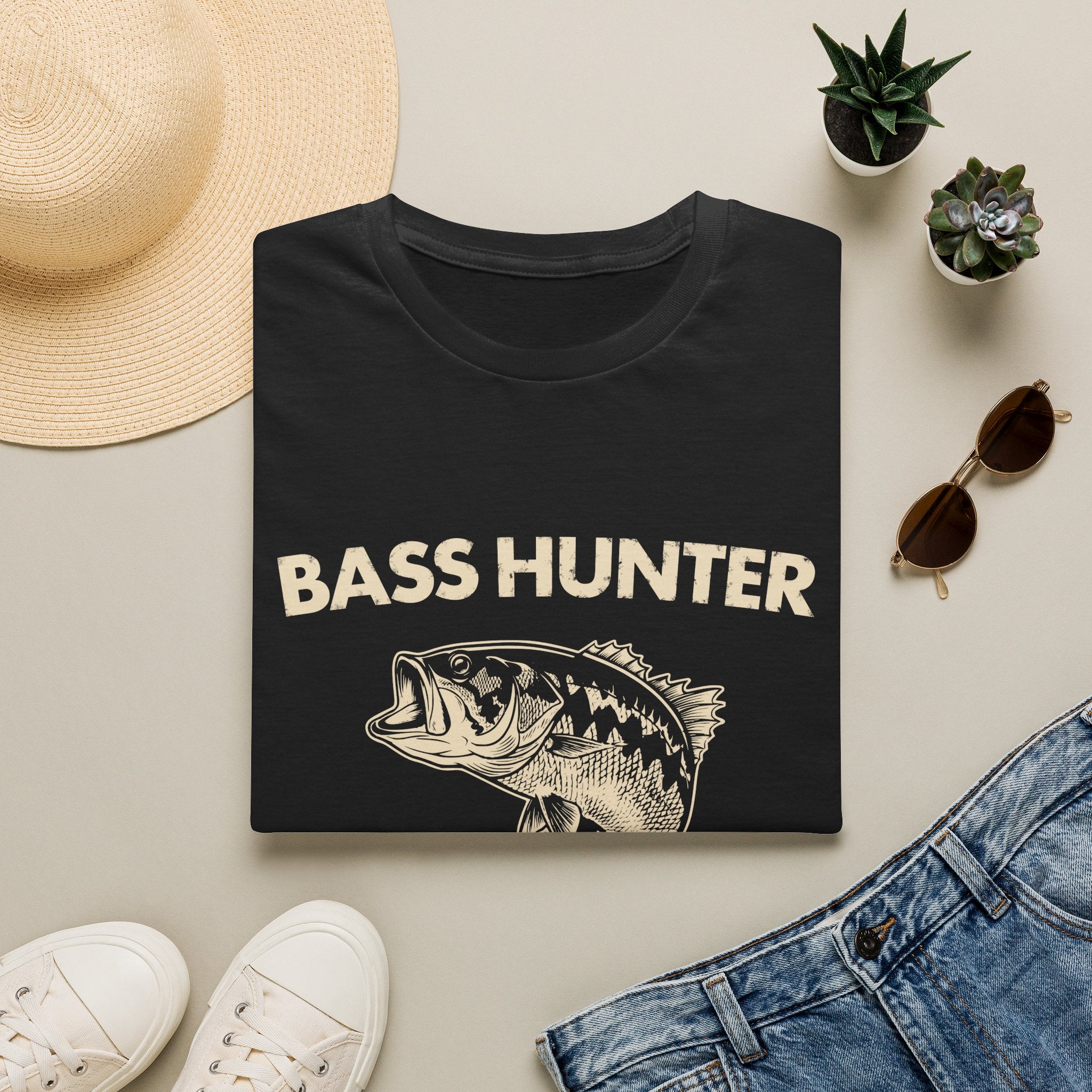 Bass Hunter Elite Vintage Fishing Angler T-Shirt