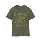 Striped Bass Fishing T-Shirt — "Stripes Look Good" Vintage Fish Tee