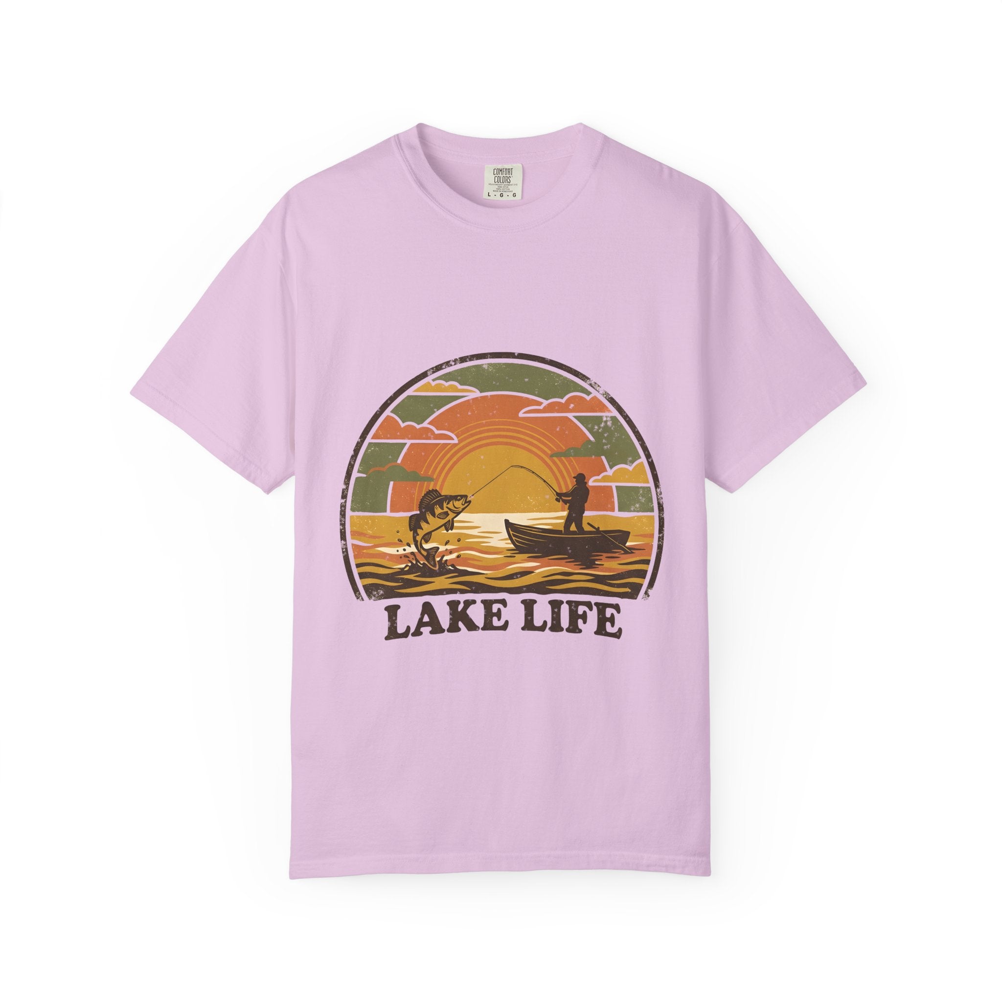 Lake Life T-Shirt — Retro Sunset Fishing Graphic Tee