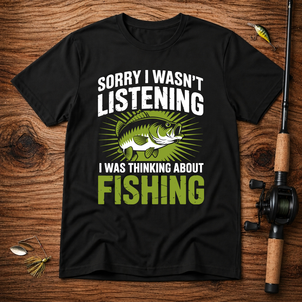 Thinking About Fishing Funny T-Shirt