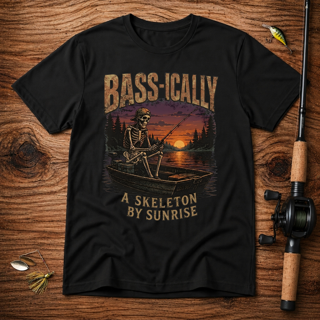 Bass-ically A Skeleton By Sunrise T-Shirt
