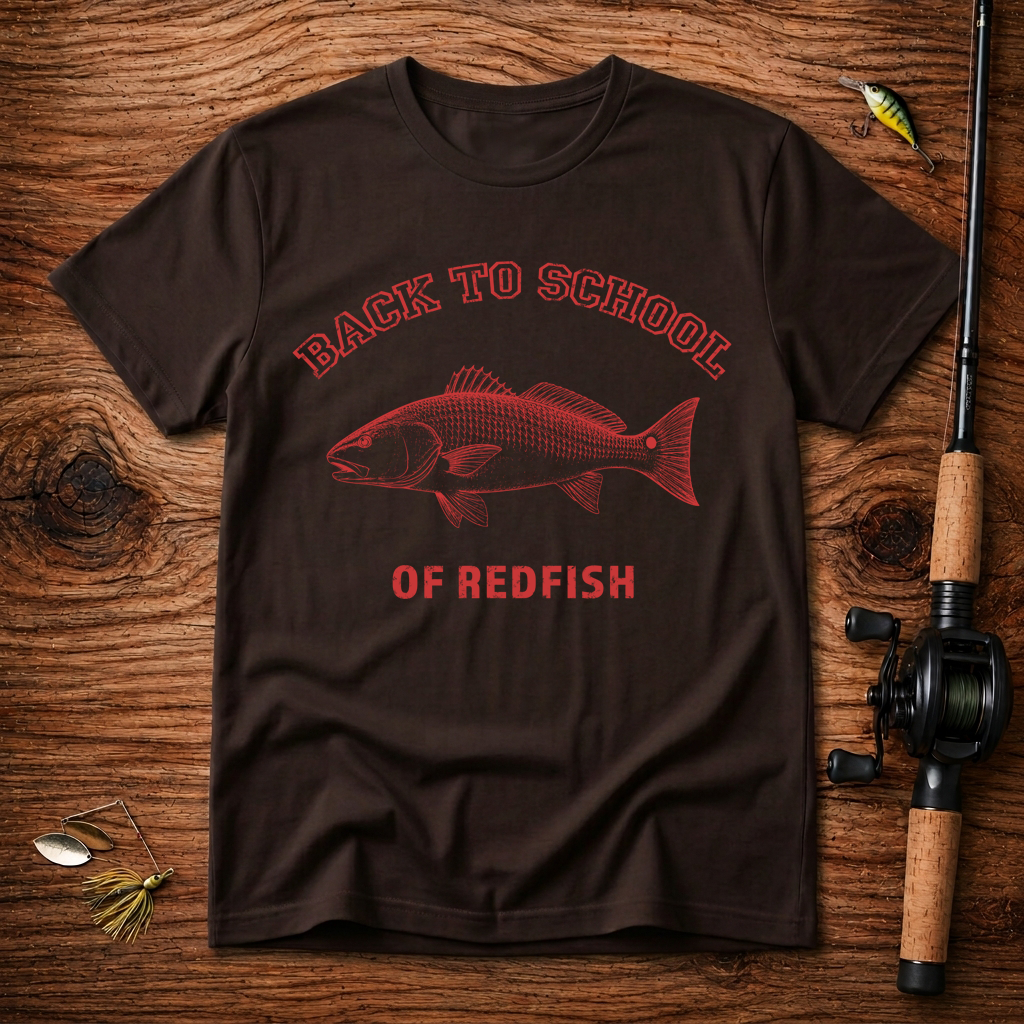 Back to School of Redfish T-Shirt - Fishing Apparel