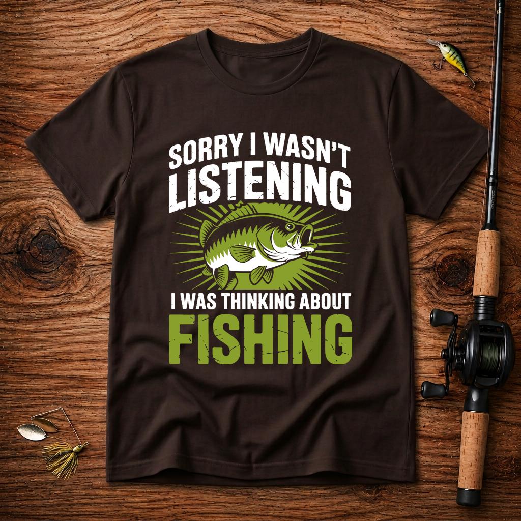 Thinking About Fishing Funny T-Shirt
