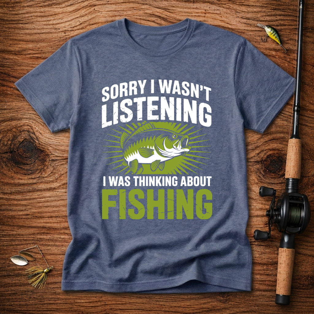 Thinking About Fishing Funny T-Shirt