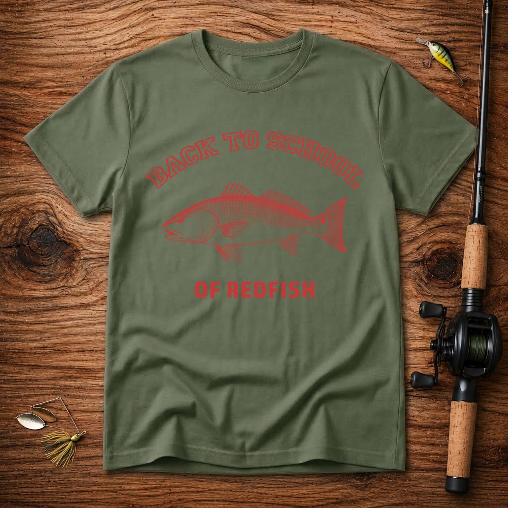 Back to School of Redfish T-Shirt - Fishing Apparel