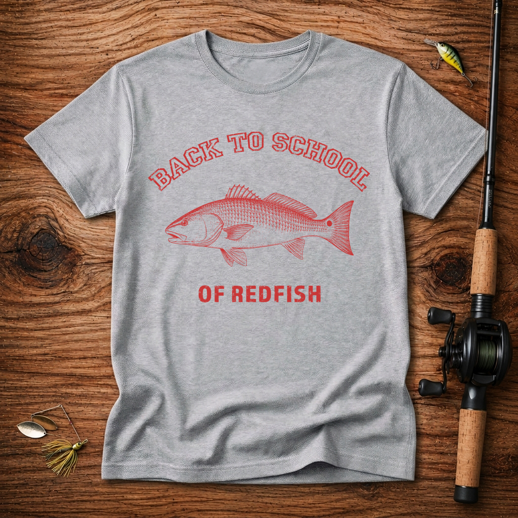 Back to School of Redfish T-Shirt - Fishing Apparel