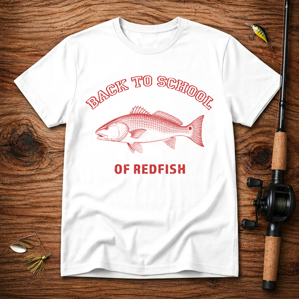 Back to School of Redfish T-Shirt - Fishing Apparel