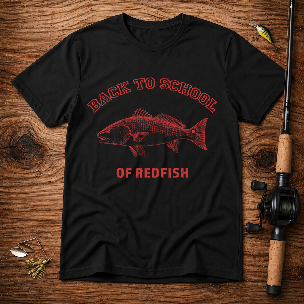 Back to School of Redfish T-Shirt - Fishing Apparel